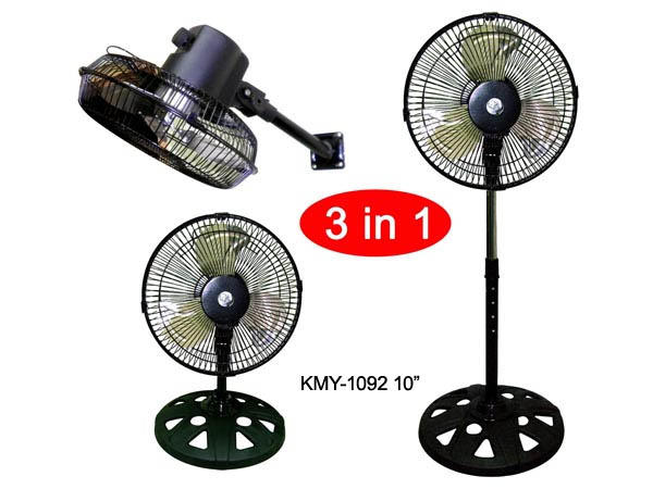 KMY-1092 10” Ventilador Tres En Uno